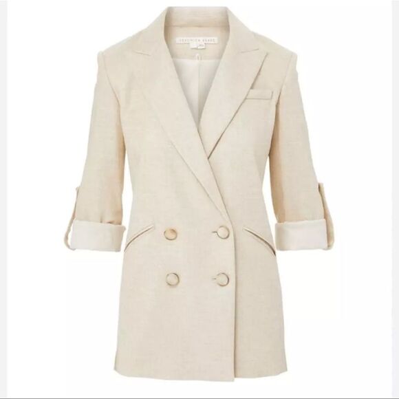 NWT Veronica Beard PARINETI DICKEY Linen 
JACKET Color STONE Size 10 Tan - Picture 15 of 15